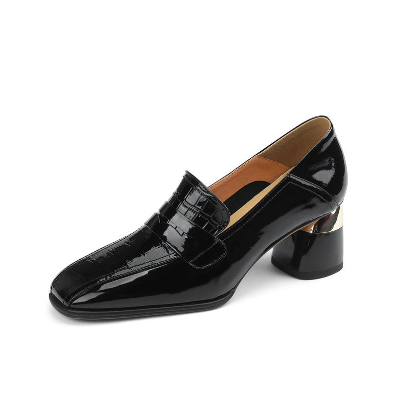 Issa Penny Loafer Heels Black newgew