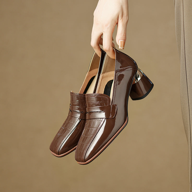 Issa Penny Loafer Heels Brown newgew