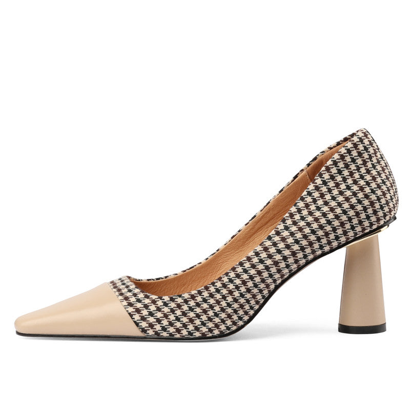 Dixie Vintage Plaid Slip on Heels NEW GEW