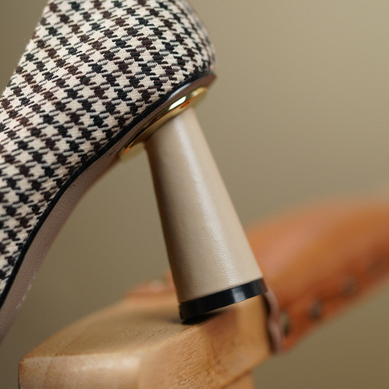 Dixie Vintage Plaid Slip on Heels NEW GEW