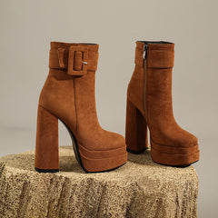 Greer Brown Platform Boots Newgew