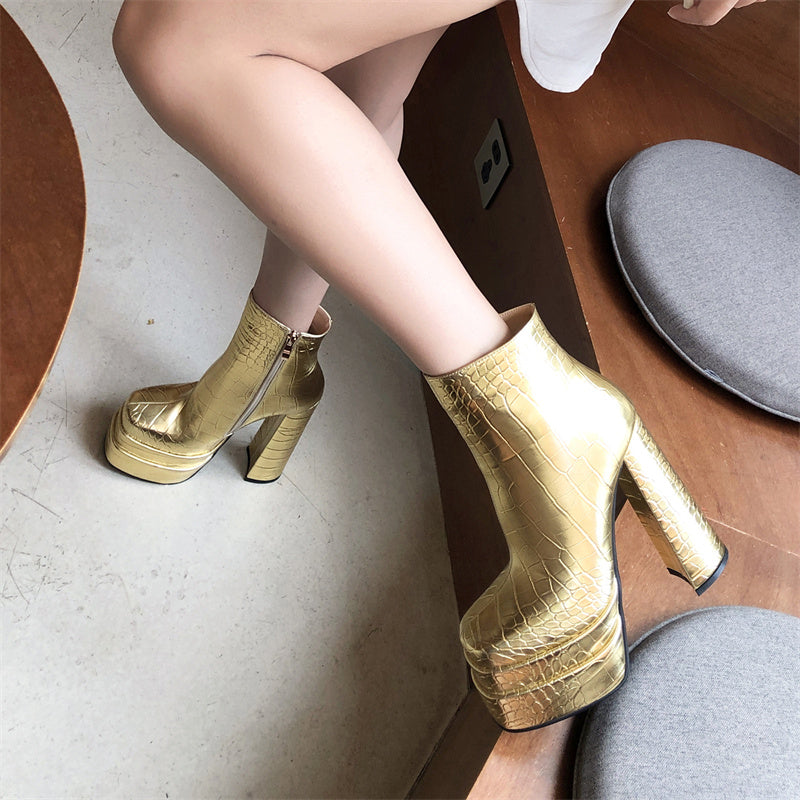 Haley Gold Ankle Boots Newgew