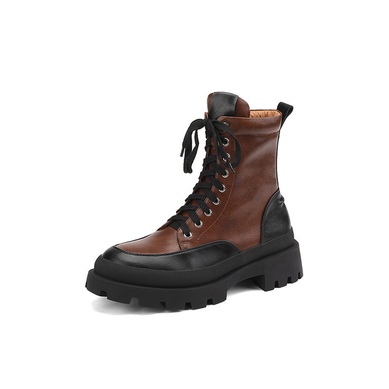 Myah Platform Combat Patchwork Boots newgew