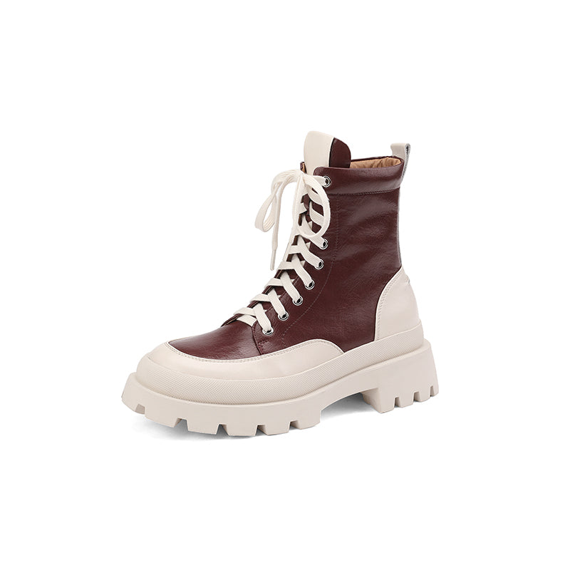 Myah Platform Combat Patchwork Boots newgew