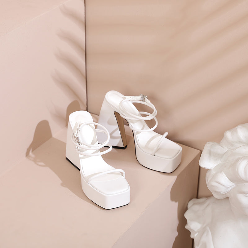 Dallas Platform Chunky Heel Strappy Sandals NEW GEW