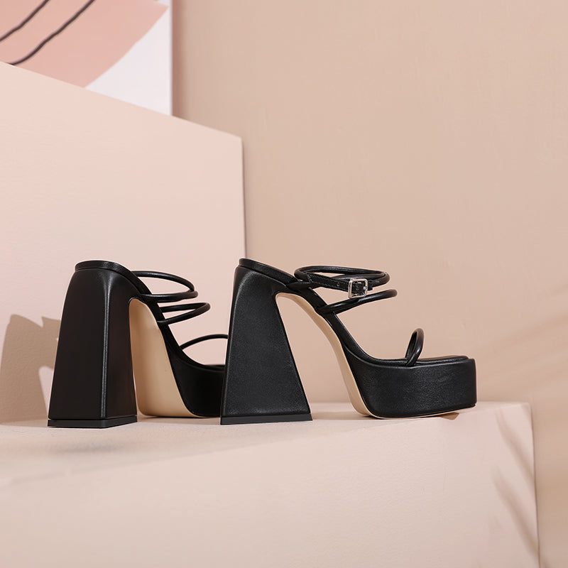 Dallas Platform Chunky Heel Strappy Sandals NEW GEW