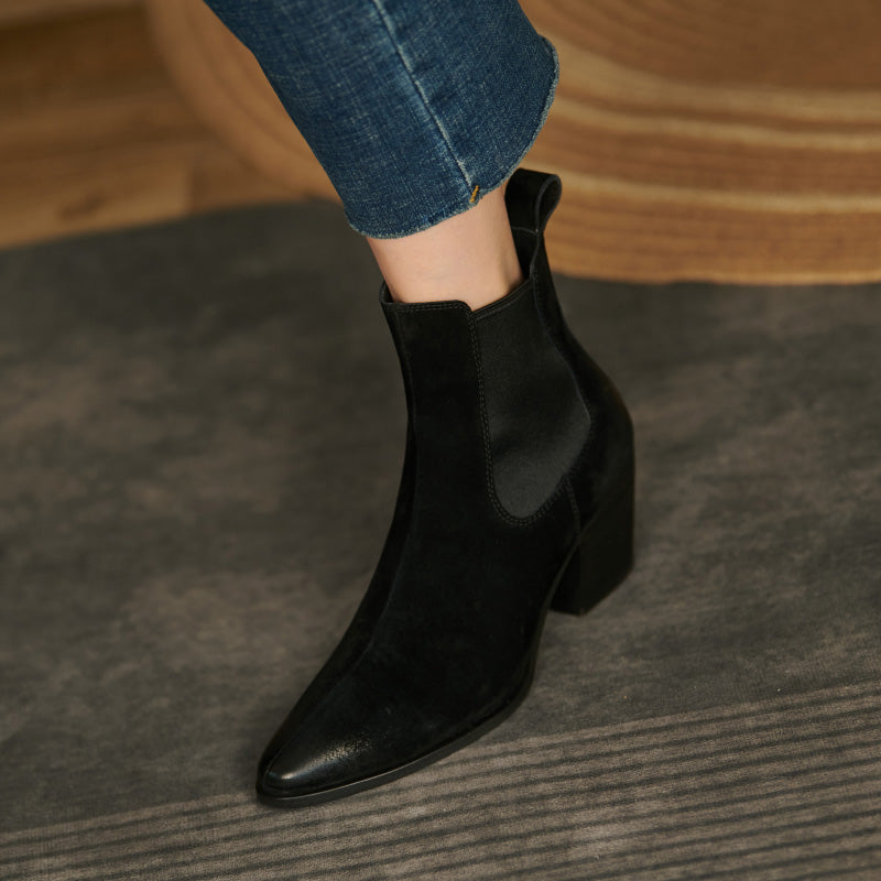 Havyn Black Pointed Toe Chelsea Boots Newgew