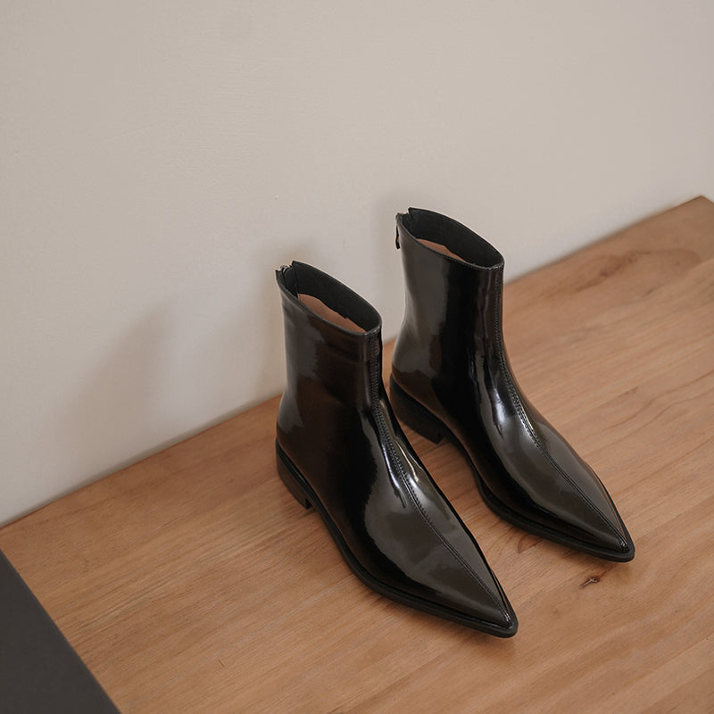 Indie Black Pointed Toe Ankle Boots Newgew