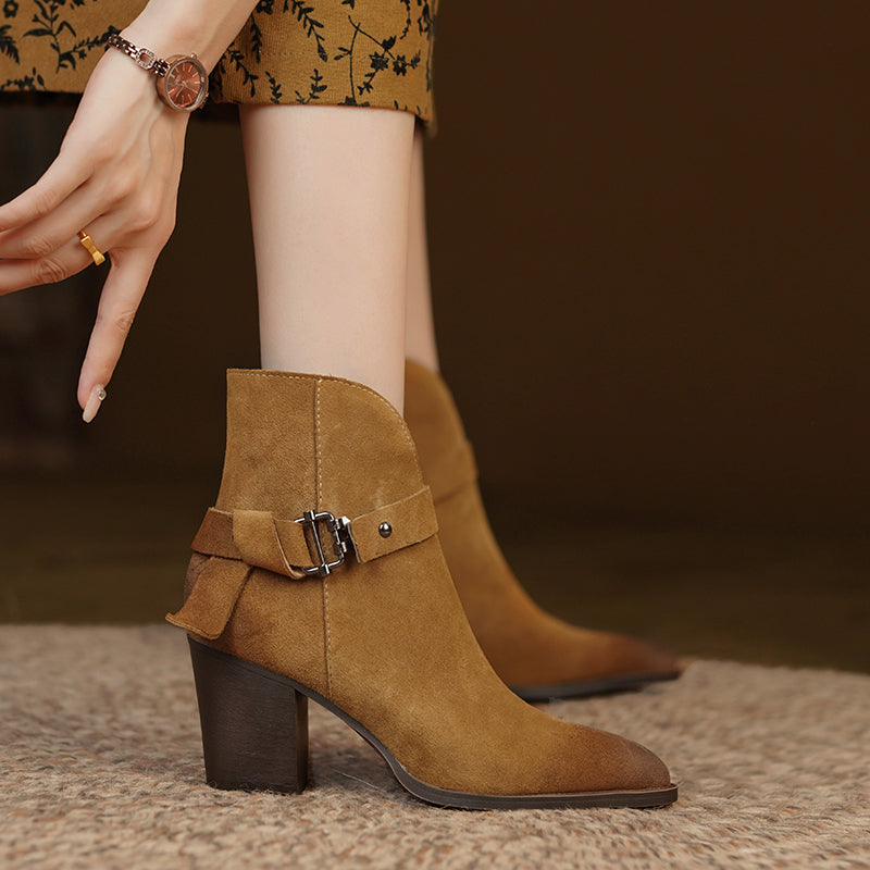 Nyla Suede Western V Cut Boots Newgew