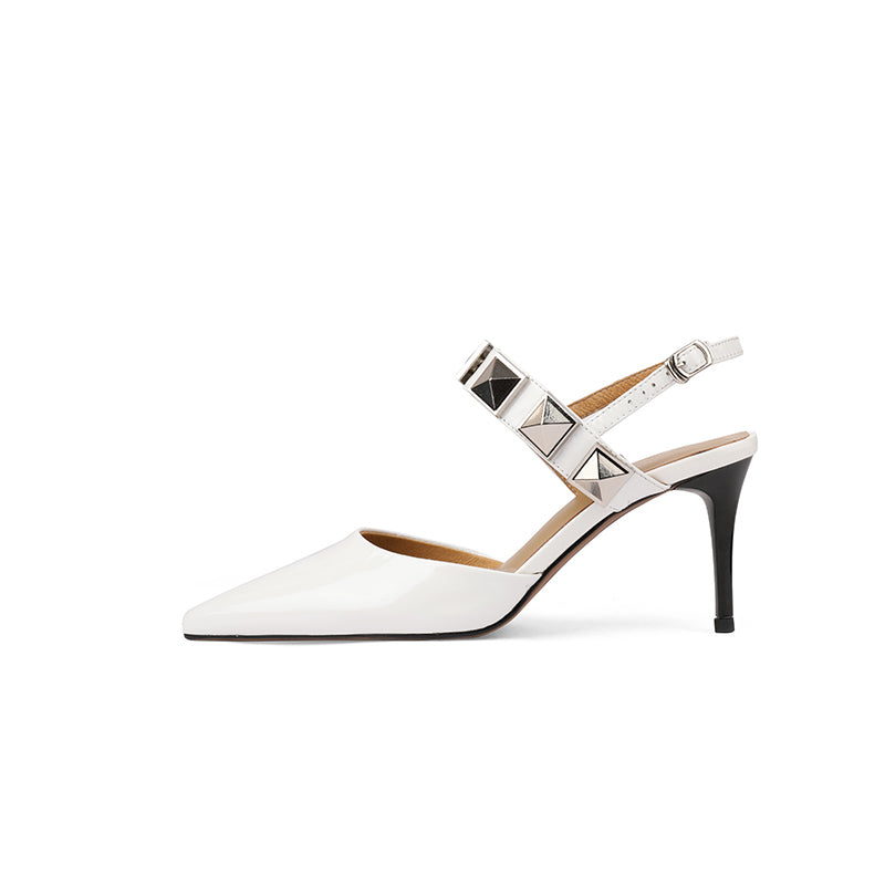 Chiara Rivet Ankle Strap Kitten Heels NEW GEW