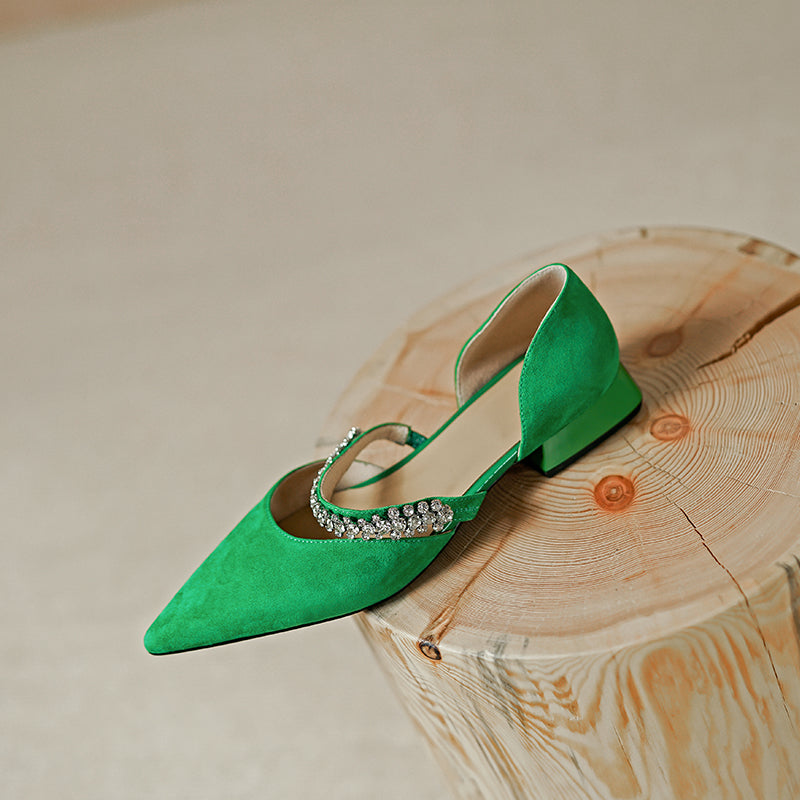 Dalilah Handmade Suede Pointy Toe Flats NEW GEW