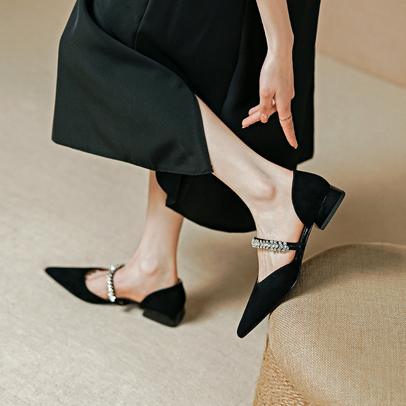 Dalilah Handmade Suede Pointy Toe Flats NEW GEW