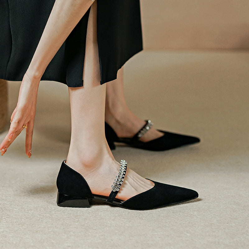 Dalilah Handmade Suede Pointy Toe Flats NEW GEW