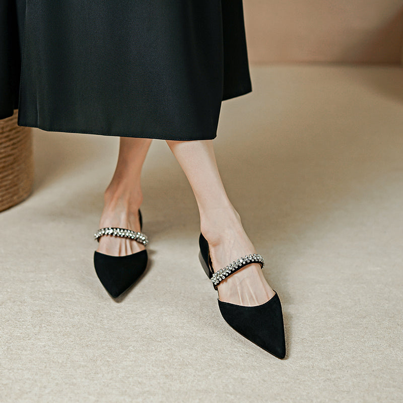 Dalilah Handmade Suede Pointy Toe Flats NEW GEW