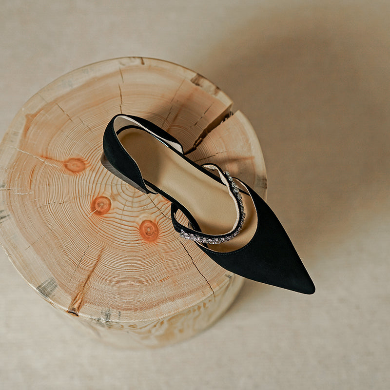 Dalilah Handmade Suede Pointy Toe Flats NEW GEW