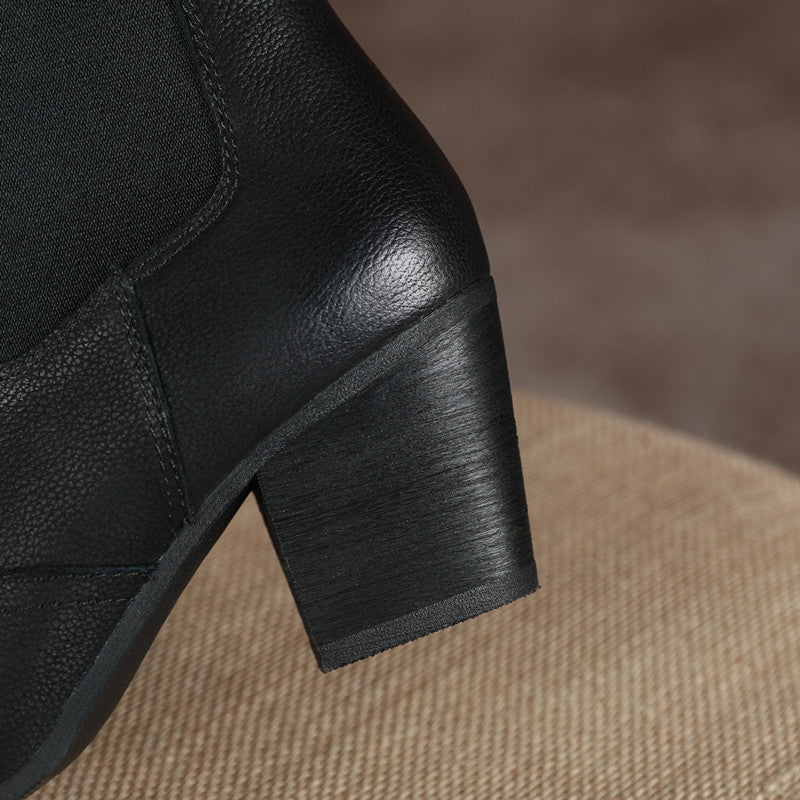 Carly Handmade Pointy Toe Heeled Ankle Boots Newgew