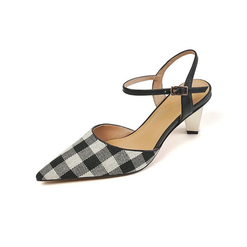 Carley Vintage Plaid Novelty Heels Newgew