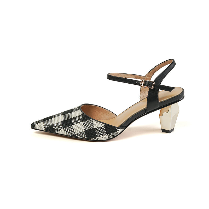 Carley Vintage Plaid Novelty Heels Newgew