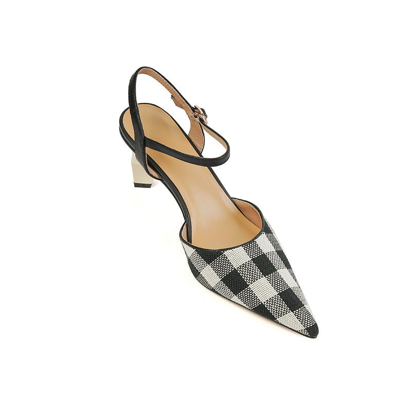 Carley Vintage Plaid Novelty Heels Newgew
