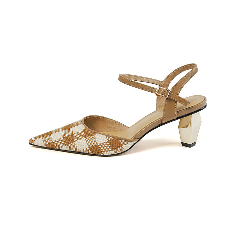 Carley Vintage Plaid Novelty Heels Newgew