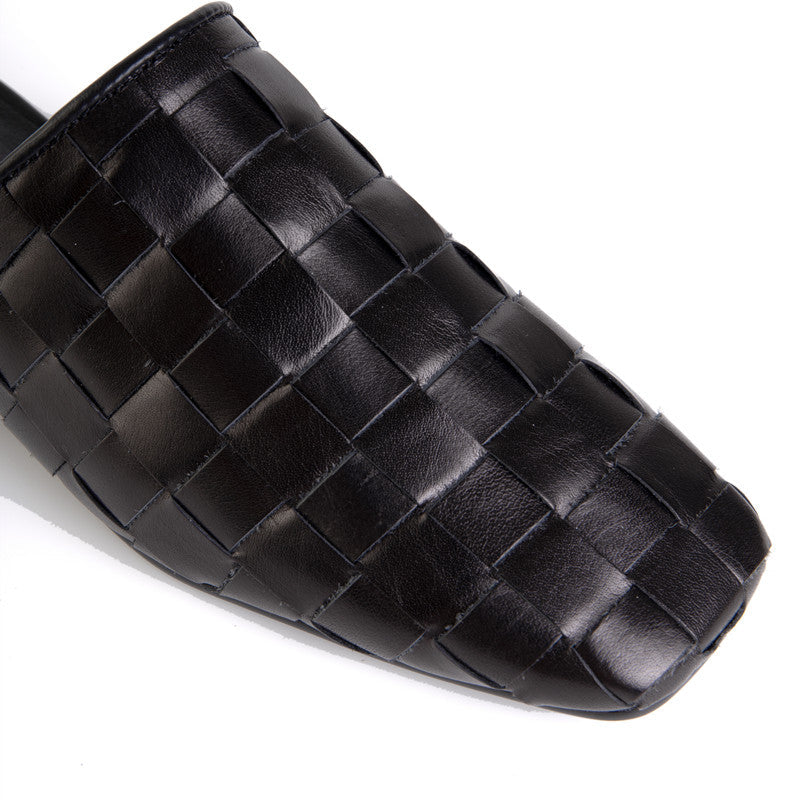 Eve Woven Leather Mules in Black NEW GEW