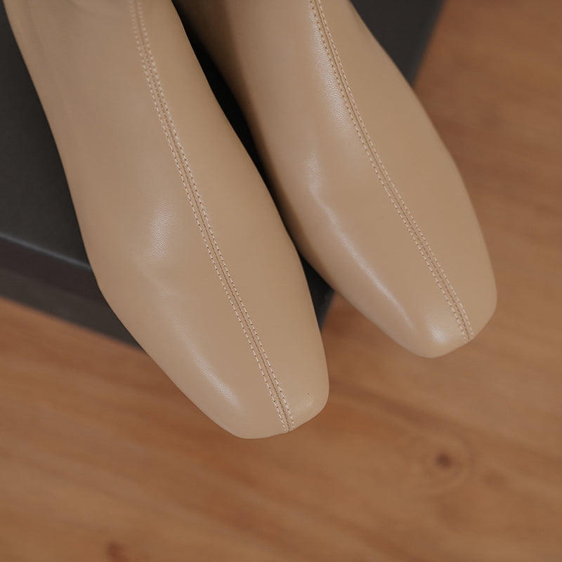 Indie Square Toe Nude Sock Ankle Boots Newgew