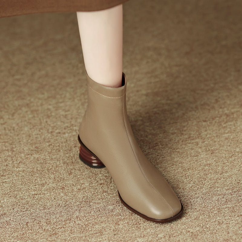 Isla Square Toe Nude Sock Boots Newgew