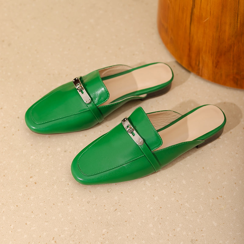 Erin Green Flat Mules NEW GEW