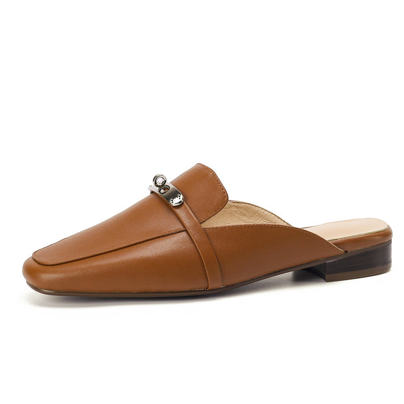 Erin Brown Flat Mules NEW GEW