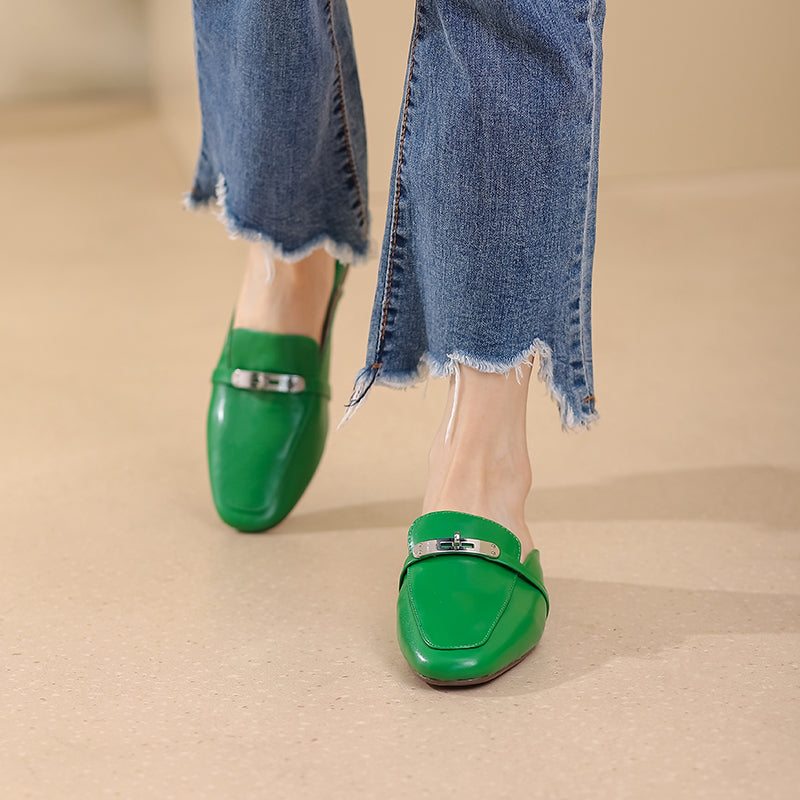 Erin Green Flat Mules NEW GEW