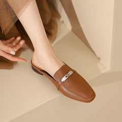 Erin Brown Flat Mules NEW GEW