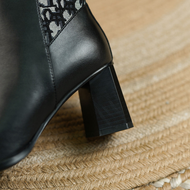 Cristina Handmade Square Toe Heeled Ankle Boots NEW GEW