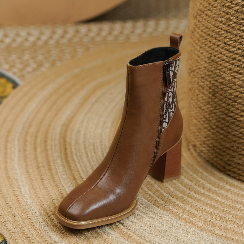 Cristina Handmade Square Toe Heeled Ankle Boots NEW GEW