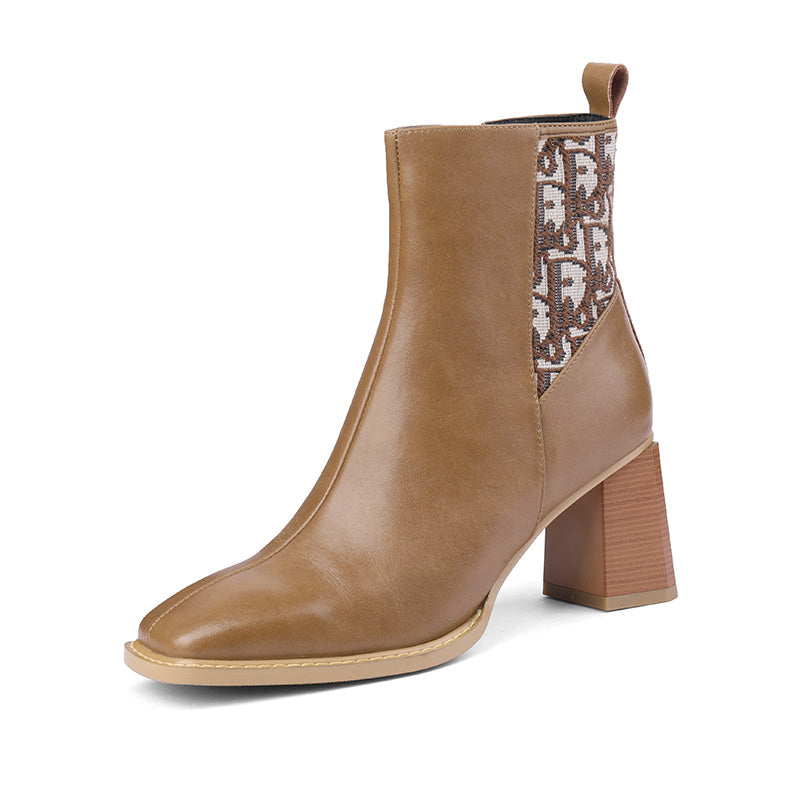 Cristina Handmade Square Toe Heeled Ankle Boots NEW GEW