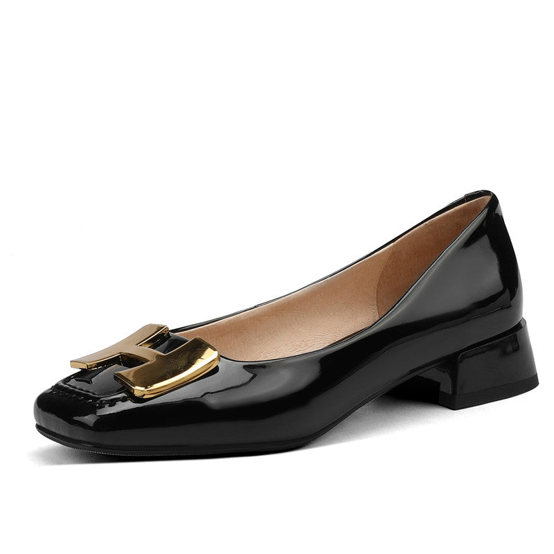 Ella Genuine Leather Low Heel Slip on Pumps NEW GEW