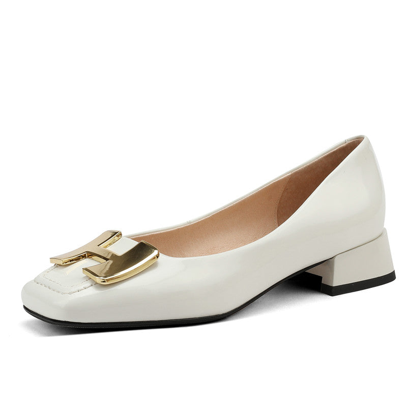 Ella Genuine Leather Low Heel Slip on Pumps NEW GEW