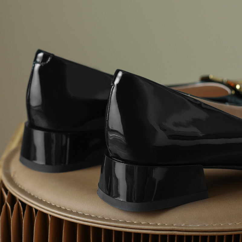 Ella Genuine Leather Low Heel Slip on Pumps NEW GEW