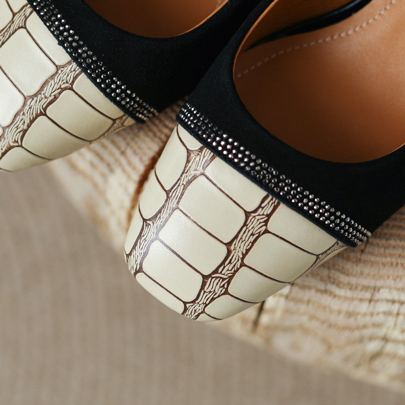 Faye Embellished Square Toe Heels Black Newgew