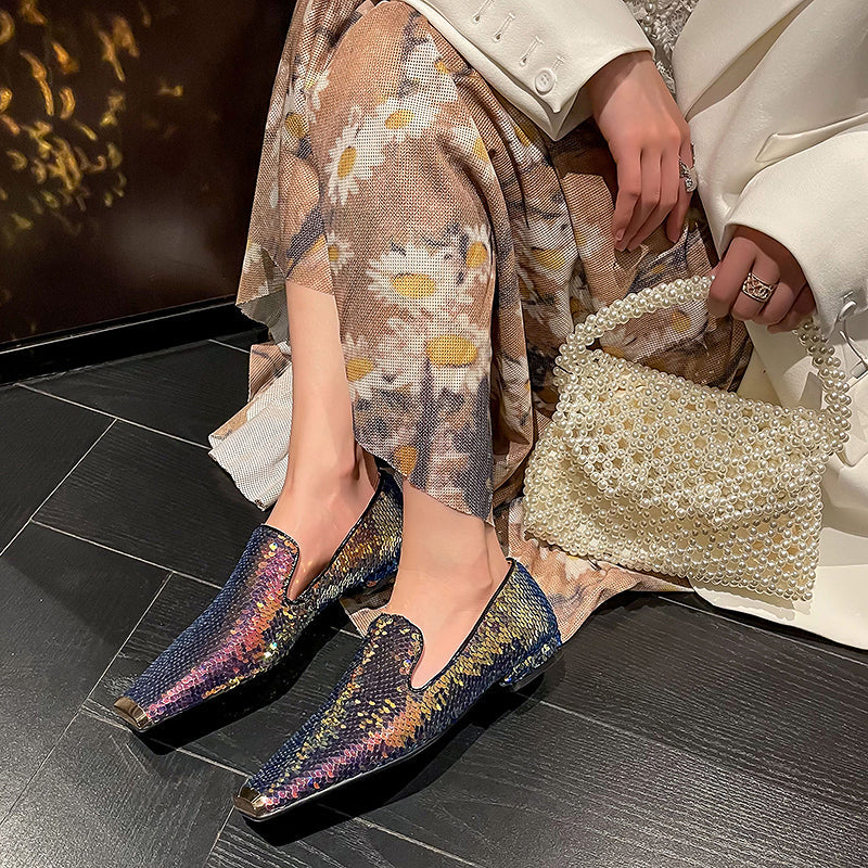 Hala Gold Sequin Flats Newgew