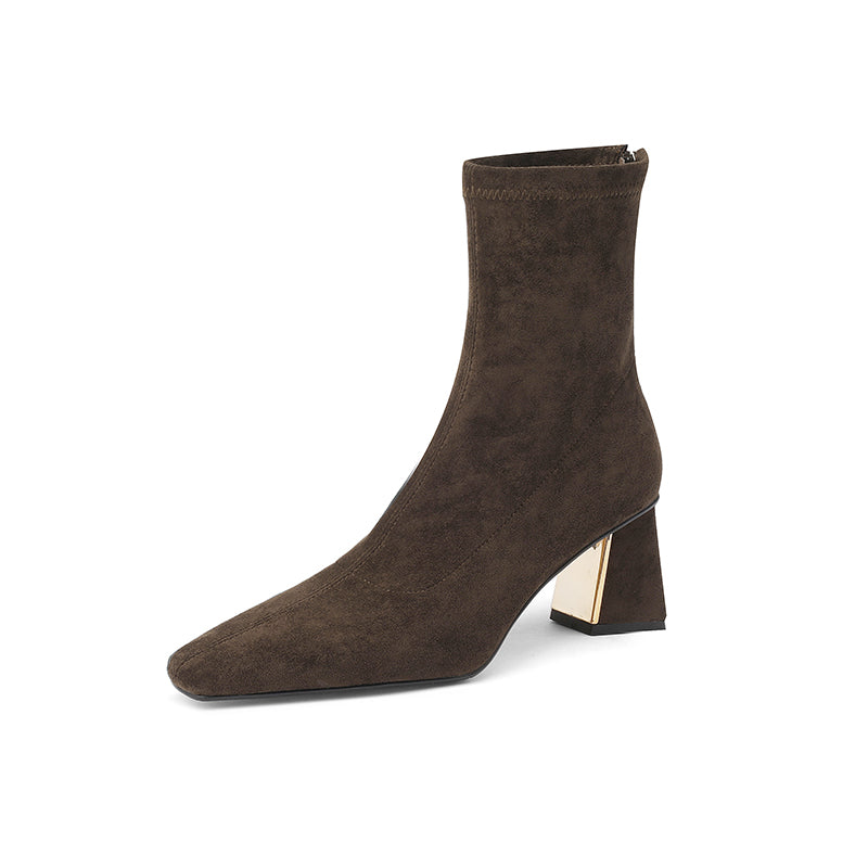 Mae Olive Green Sock Ankle Boots newgew