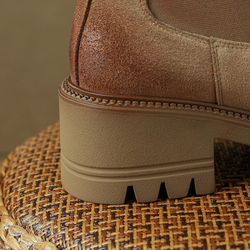 Haya Tan Chelsea Lug Sole Combat Boots Newgew