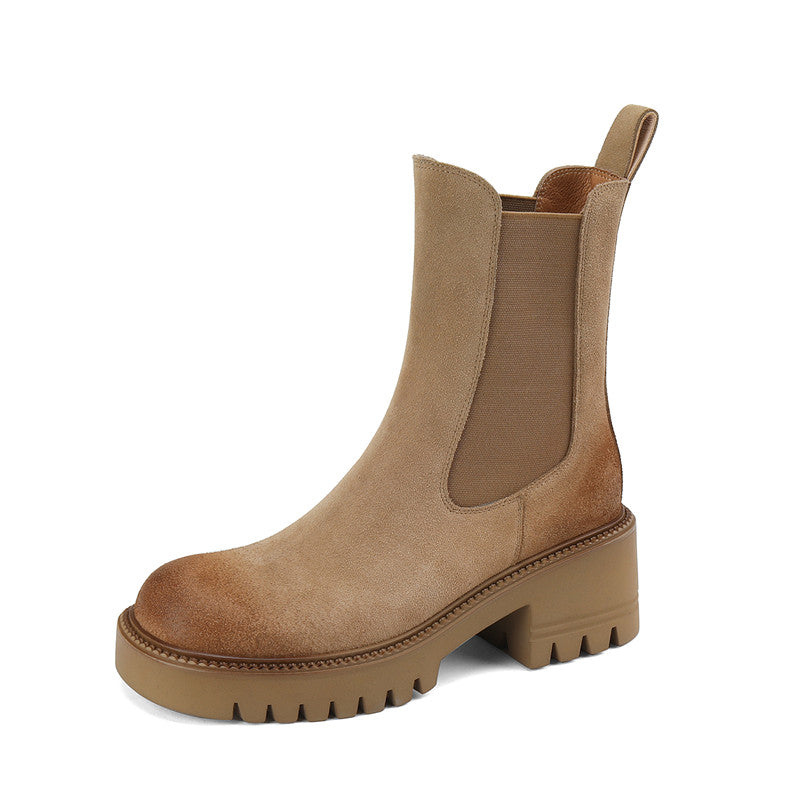 Haya Tan Chelsea Lug Sole Combat Boots Newgew