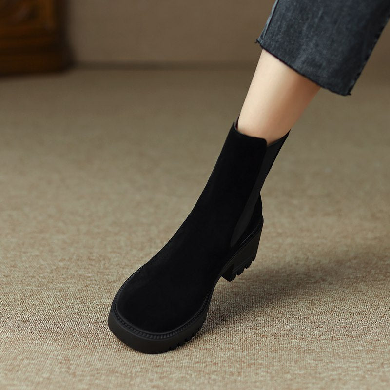 Haya Tan Chelsea Lug Sole Combat Boots Newgew