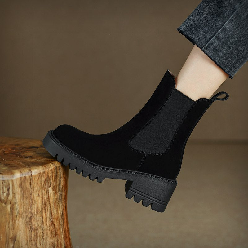 Haya Tan Chelsea Lug Sole Combat Boots Newgew