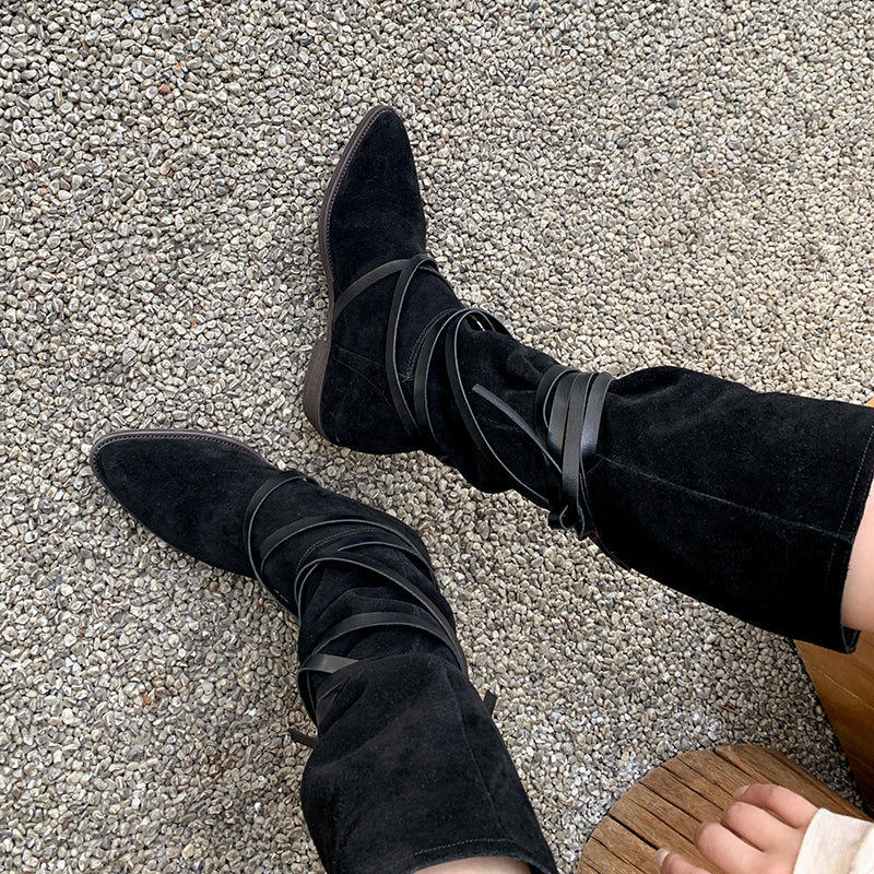 Mylah Suede Slouch Knee High Boots newgew