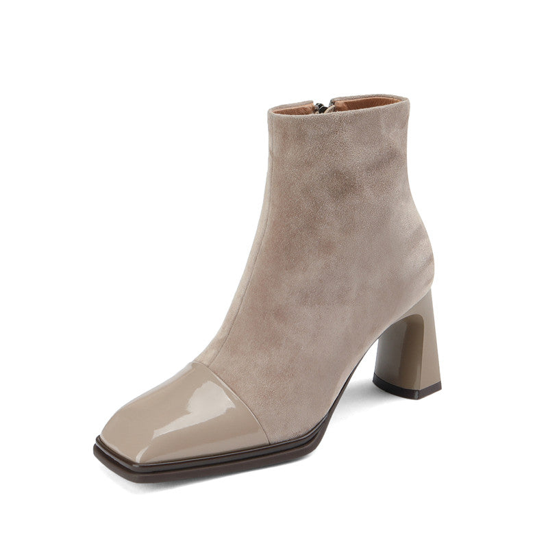 Holly Square Toe Nude Ankle Boots Newgew