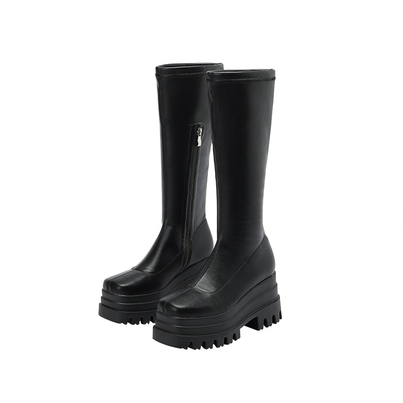 Nancy Black Platform Sock Boots newgew