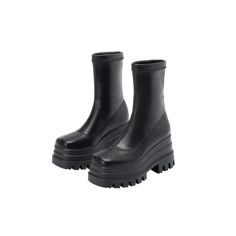 Nancy Black Platform Sock Boots newgew