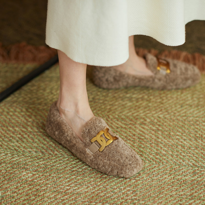 Zaynab Wool Loafers with Chain Newgew