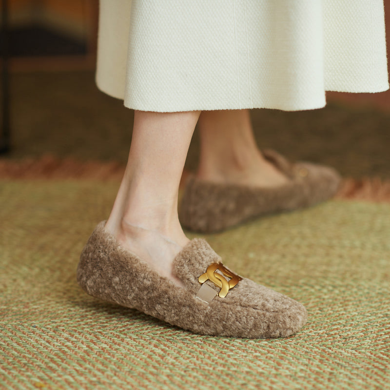Zaynab Wool Loafers with Chain Newgew